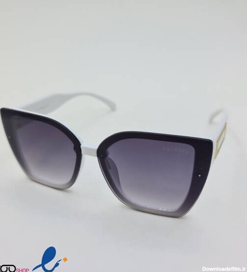 عکس از عینک آفتابی با فریم سفید و گربه ای زنانه و دخترانه مدل 3510