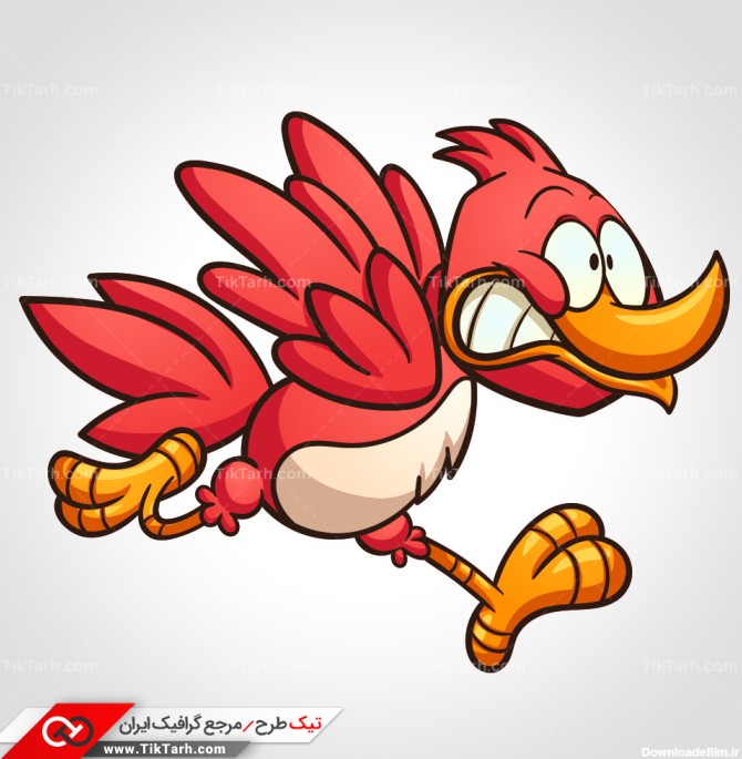 دانلود طرح لایه باز اردک قرمز در حال دویدن کارتونی