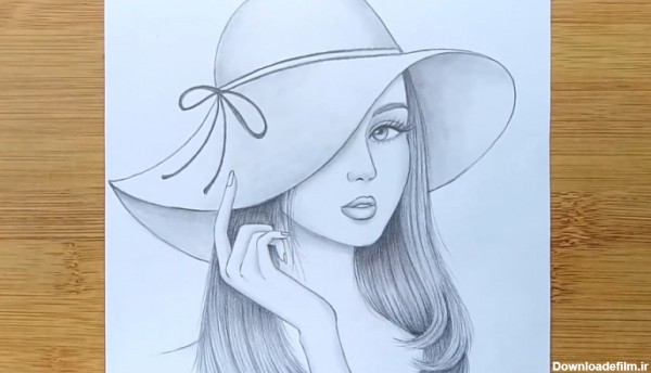 عکس طراحی دختر کلاه دار