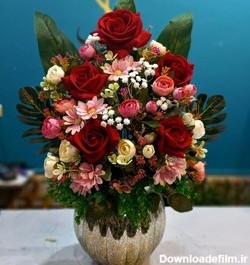 خرید و قیمت سبد گل مصنوعی با گلهای نسترن زیبا مخصوص خواستگاری و ...