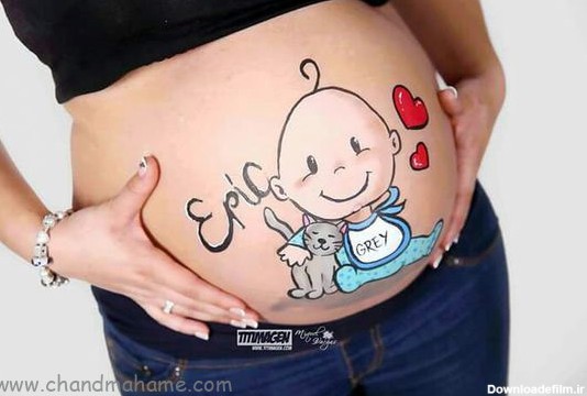 ایده های جالب نقاشی روی شکم برای عکس بارداری - مجله چند ماهمه