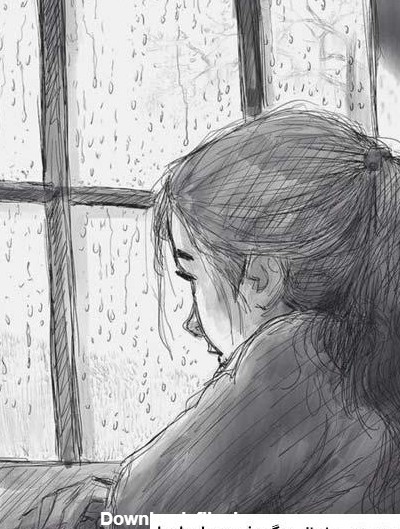 عکس نقاشی دختر تنها و غمگین ❤️ [ بهترین تصاویر ]