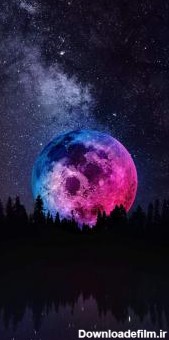 آسمان شب عکس ماه برای پروفایل