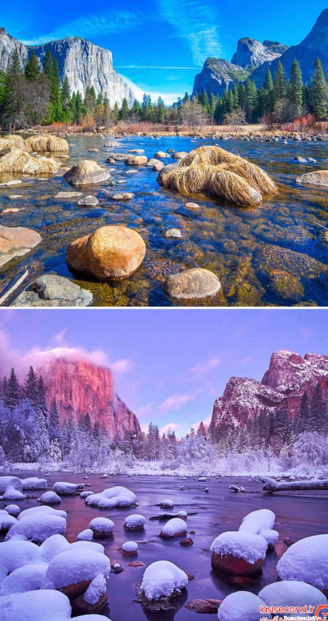تصاویر زیبای طبیعت قبل و بعد از بارش برف | لست سکند
