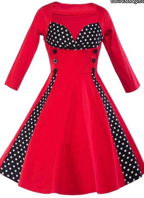مدل لباس مجلسی قرمز و مشکی دخترانه