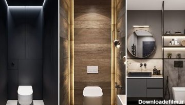 مدل دیزاین حمام با نور مخفی