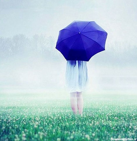 عکس پروفایل دختر تنها در باران ،غمگین