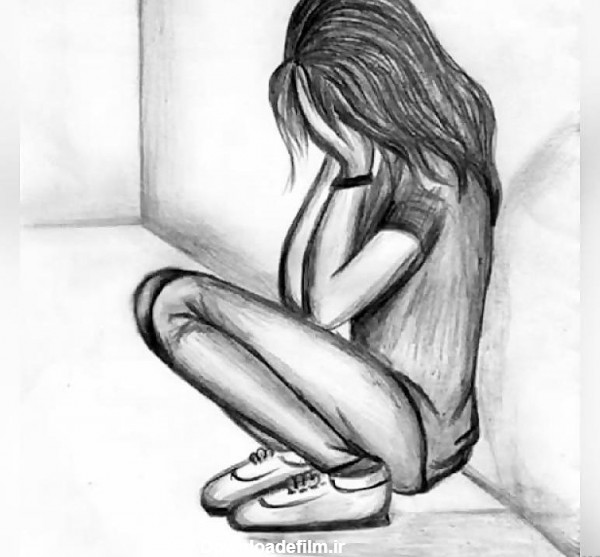 نقاشی غمگین دخترانه - عکس نودی