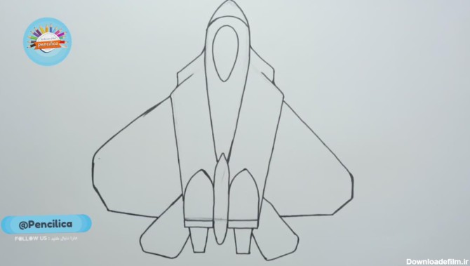 نقاشی یک هواپیما جت آموزش نقاشی کودک و نوجوان
