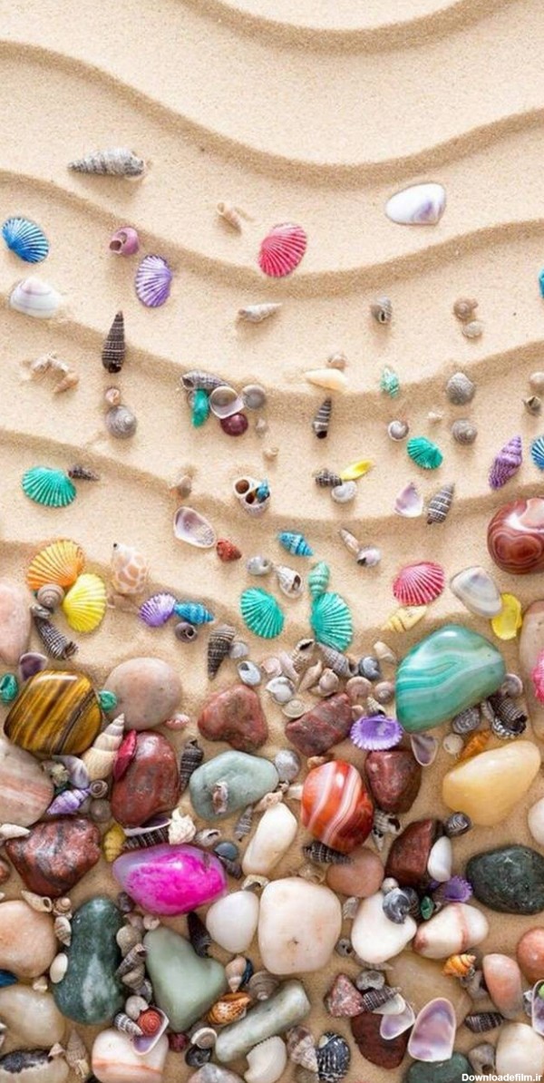 عکس زمینه سنگ های رنگی سالحل دریا پس زمینه | والپیپر گرام