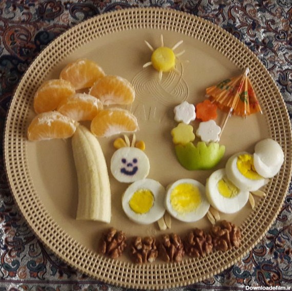 تزیین صبحانه کودک برای مدرسه مقوی و خوشمزه ساده با تخمه مرغ - السن