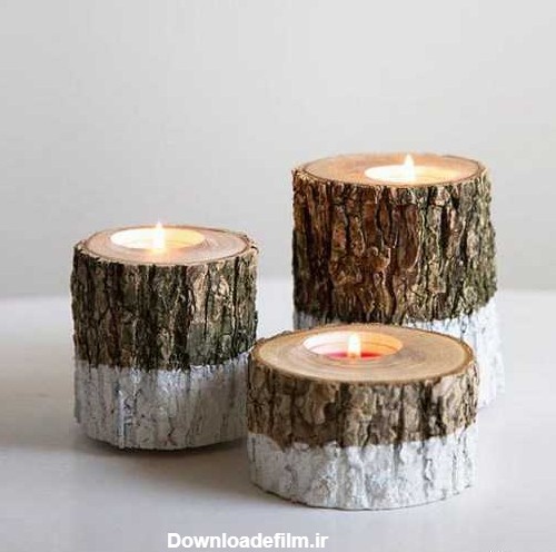 عکس شمع چوبی