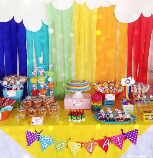 جشن تولد رنگارنگ با تزیینات و تم رنگین کمان + تصاویر