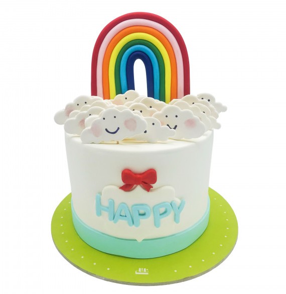 کیک تولد دخترانه رنگین کمان 3 (BB133) | قنادی ناتلی