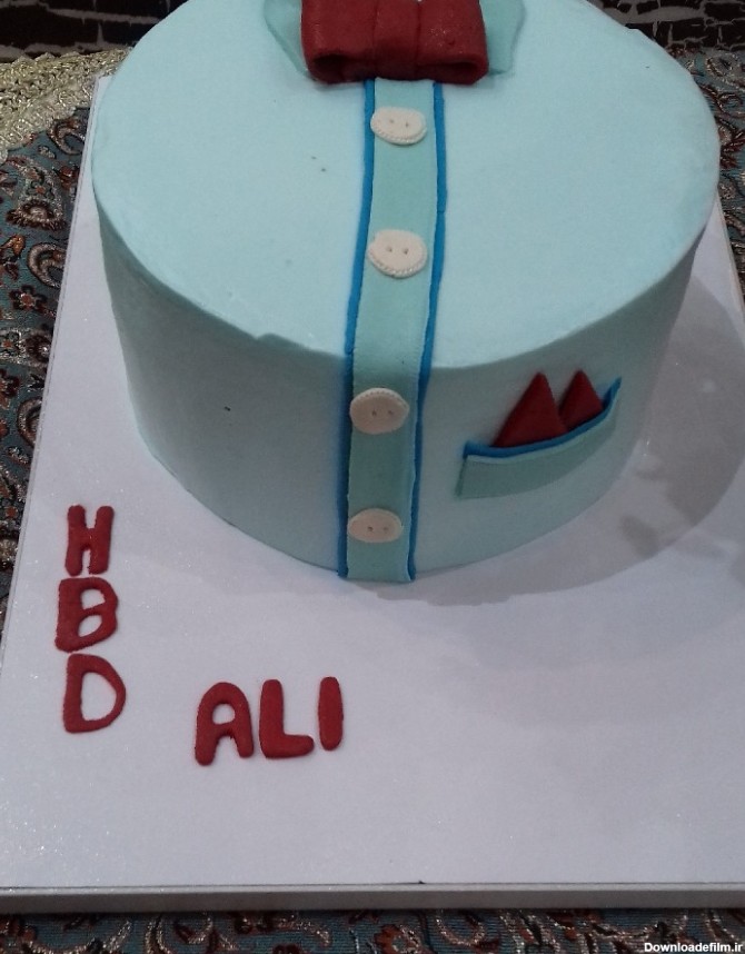 عکس کیک تولد پسر گلم دیروز 20تیر تولد علی عزیزم بود خواهرش زحمت کشیده کیک درست کرده