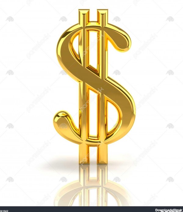 علامت دلار طلایی در سفید 1241542