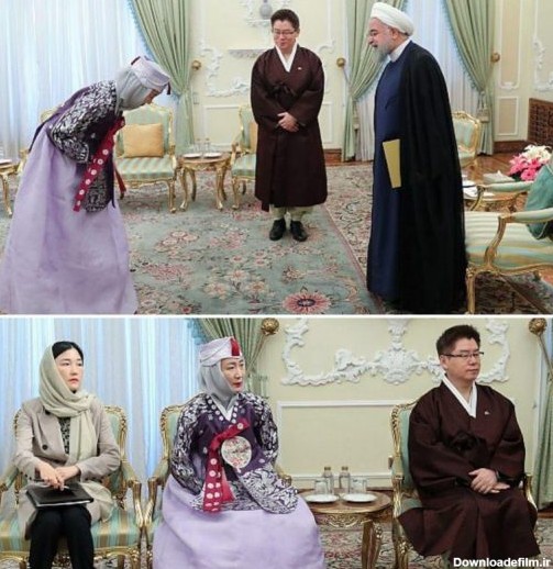 تصویر: پوشش جالب سفیر کره جنوبی و همسرش در دیدار با رئیس جمهور ...
