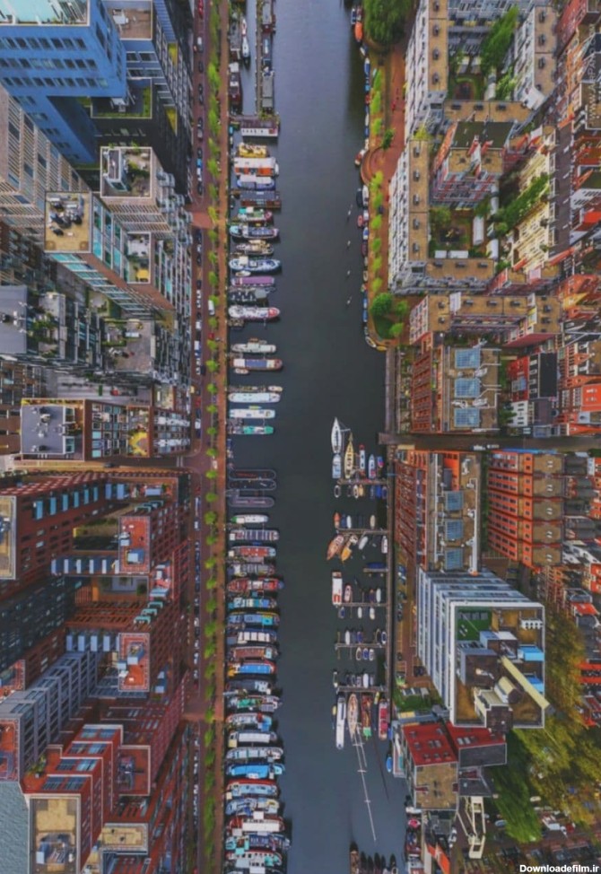 بالاترین: ‏نمای زیبا از شهر آمستردام هلند