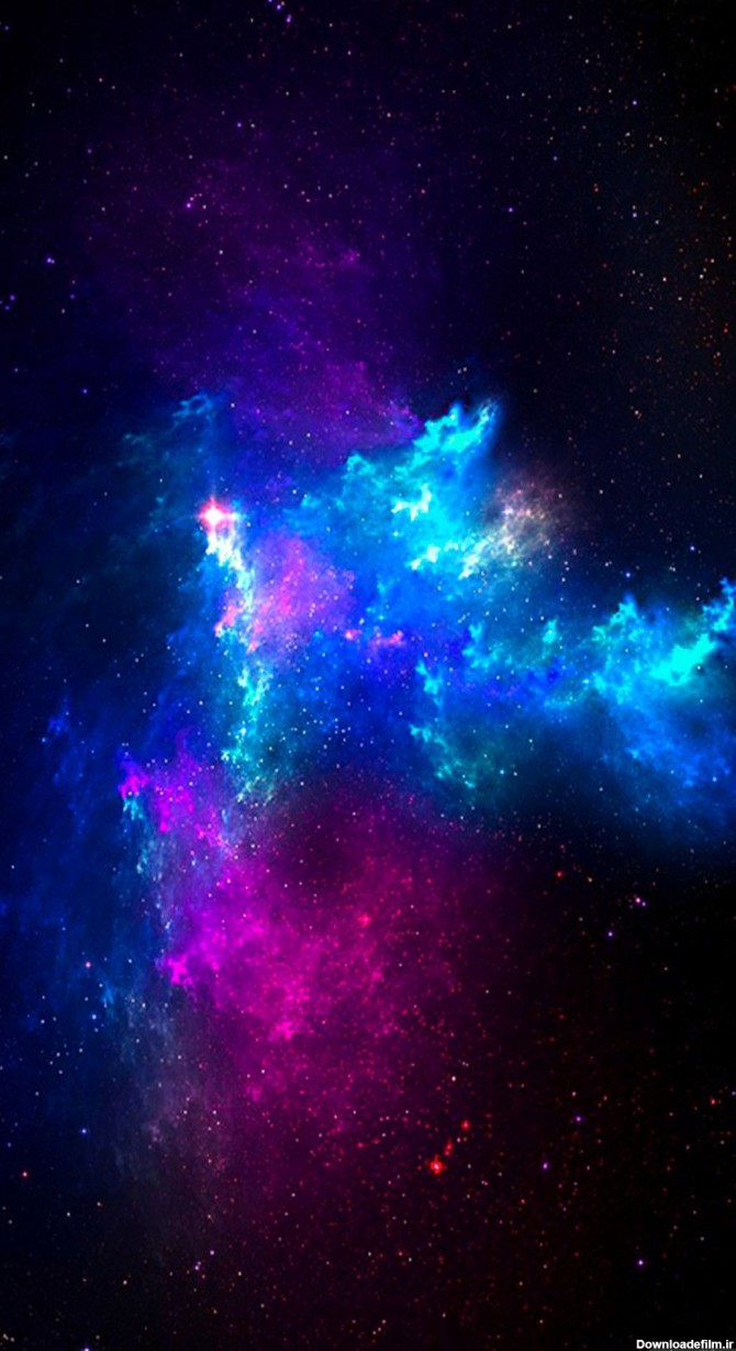 تصویر زمینه کهکشان آبی فیروزه ایی | دورپیک