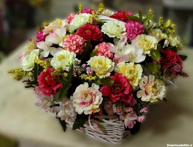 سبد گل مصنوعی شکوفه - گل های قابل شستوشو و کیفیت مناسب- گل فروشی ...