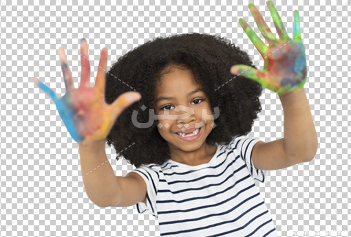 Borchin-ir-black boy painting png photo فایل بدون زمینه کودک در حال نقاشی با آبرنگ۲