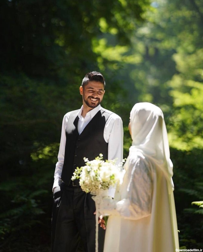 اولین عکس عروس محجبه مدافع پرسپولیسی / همسر او کیست؟