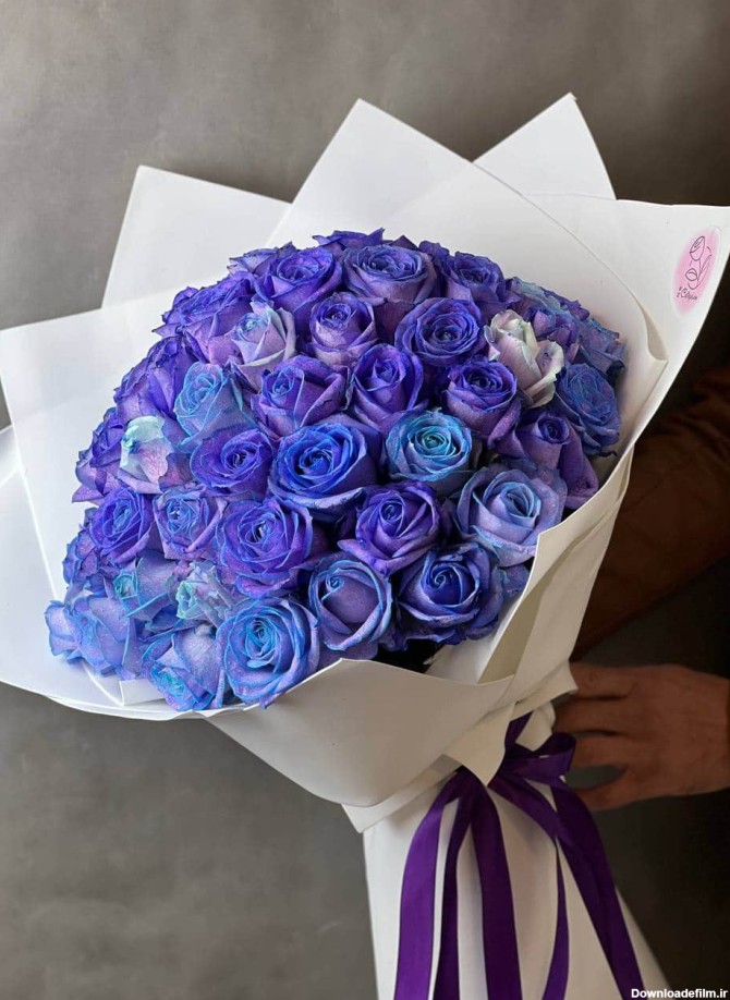 دسته گل رز آبی - فروشگاه آنلاین گل و گیاه کافه گل