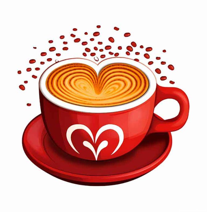 دانلود طرح قهوه با شکل قلب