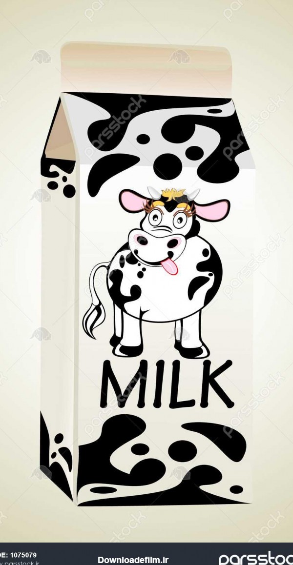 عکس گاو روی پاکت شیر