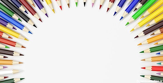 تصویر نمای بالا رندر 3D مجموعه مداد رنگی | فری پیک ایرانی | پیک ...