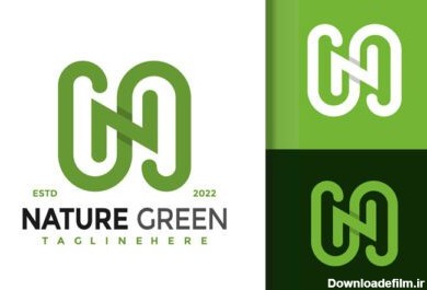 دانلود قالب وکتور لوگو حرف n طبیعت سبز لوگوی مدرن