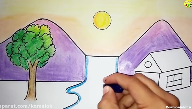 آموزش نقاشی به کودکان - کشیدن منظره