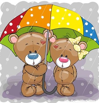 قیمت خرید و فروش استیکر اتاق کودک -پرشین استیکر خرسها زیر چتر ...