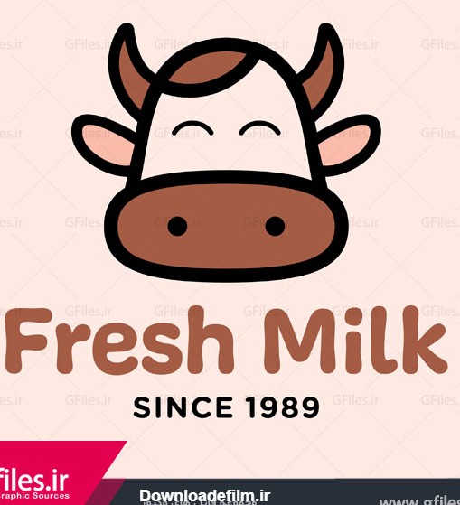 دانلود فایل لایه باز به صورت یک گاو با مفهوم شیر تازه قابل اجرا در ...