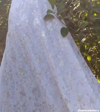خرید و قیمت چادر عروس سفید حریر ابریشم از غرفه حجاب صدف ساری | باسلام