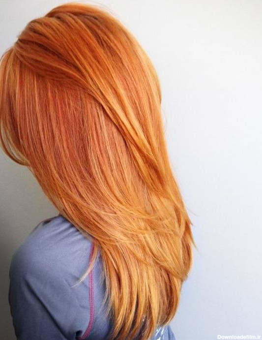 انواع رنگ مو و هایلایت نارنجی برای پاییز + تصاویر