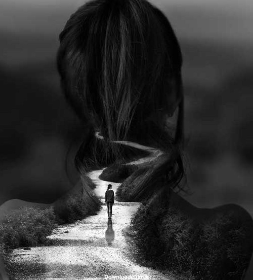عکس سیاه و سفید تنهایی