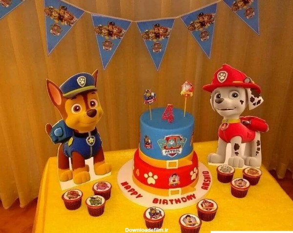 عکس کیک تولد پسرانه سگهای نگهبان جدید