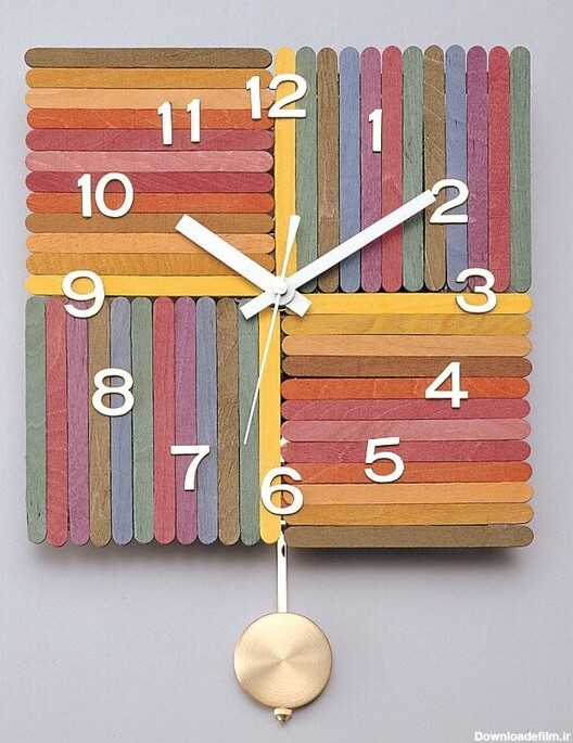 نحوه ساخت ساعت‌های رنگی جذاب با چوب بستنی