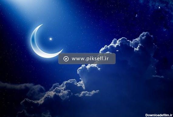 عکس با کیفیت از آسمان شب و نور مهتاب