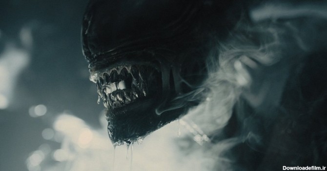 زنومورف در حال نمایش دندان‌های خود در فیلم Alien: Romulus