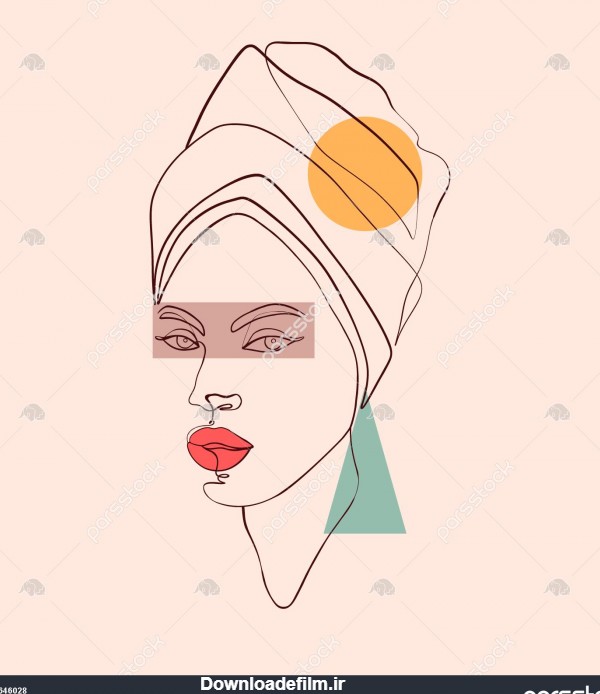 صورت زن با شکل هندسی هنر مینیمال 1646028