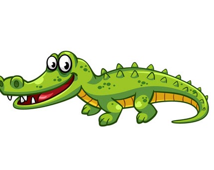 وکتور کاراکتر کارتونی تمساح سبز با فرمتهای eps و ai