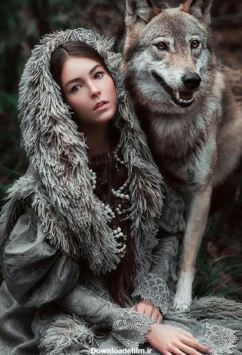 پروفایل دختر و گرگ wolf and woman profile