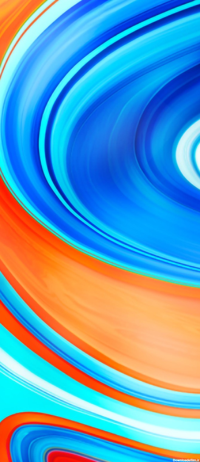 عکس زمینه اصلی شیائومی ردمی نوت 9 نارنجی آبی پس زمینه | والپیپر گرام