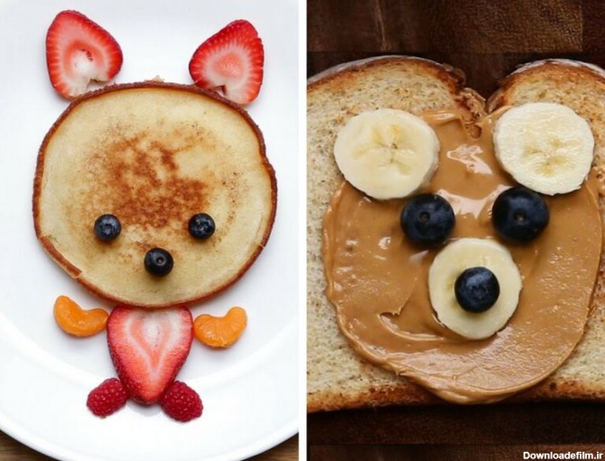 تزیین پنکیک صبحانه کودک