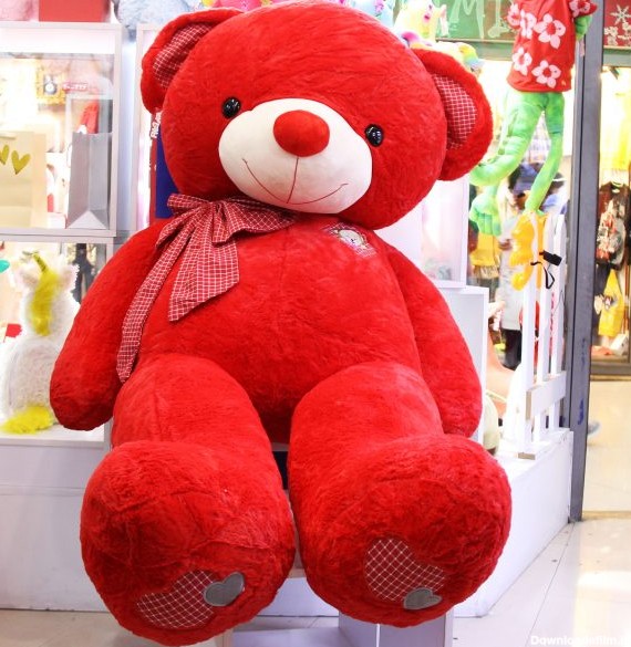 عروسگ خرس بزرگ قرمز دو متری