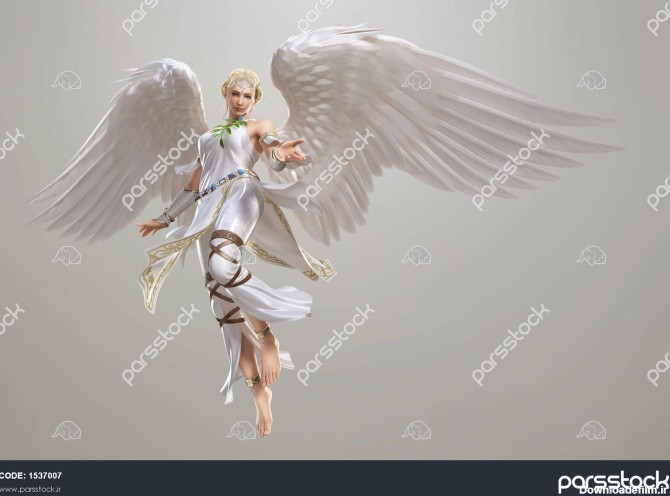 فرشته زیبا با بال های سفید 1537007