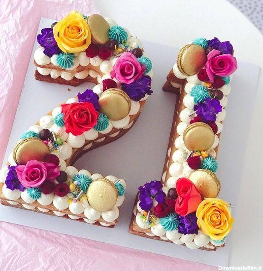 مدل کیک عددی با تزیینات لاکچری برای تولد و سالگرد ازدواج + ...