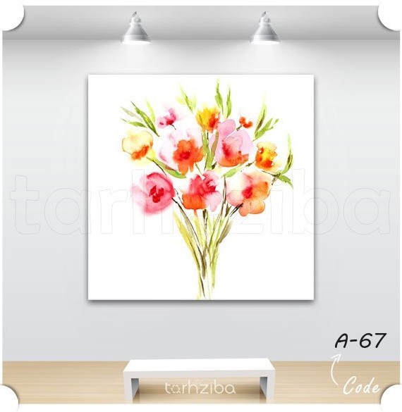 تابلو عکس نقاشی با طرح دسته گل زیبا برای تزیین و هدیه | طرح زیبا